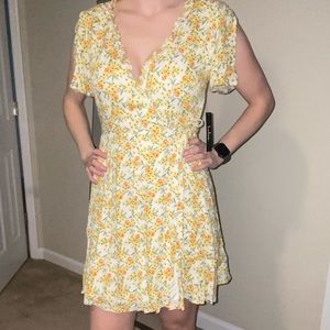 Yellow Womens wrap sundress